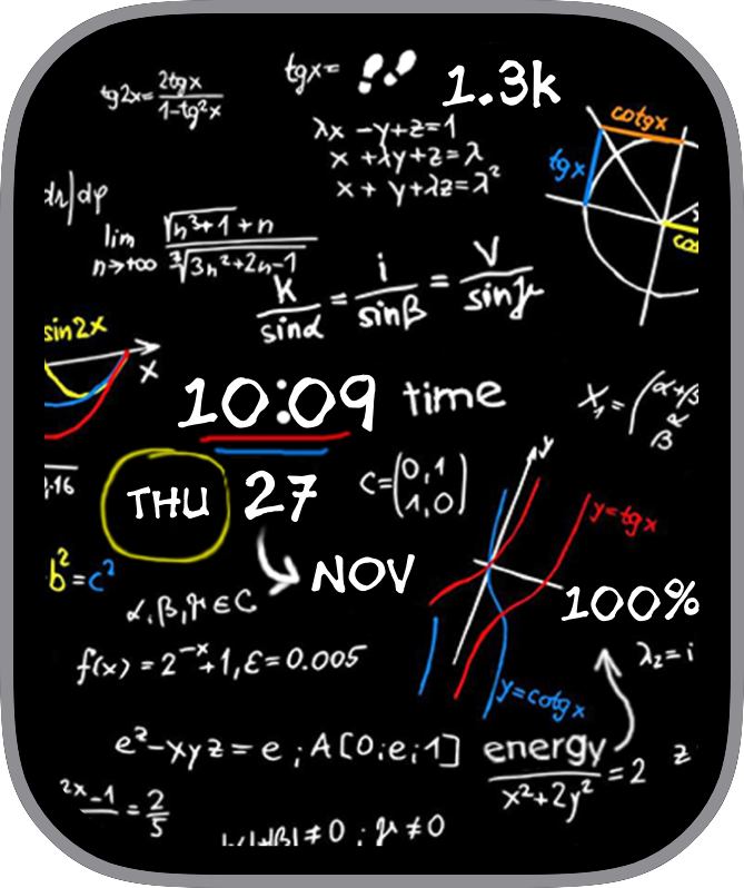 Free Apple Watch Face: Math Scribbles