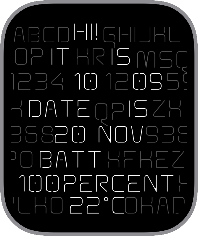 Free Apple Watch Face: WordclockByIlker