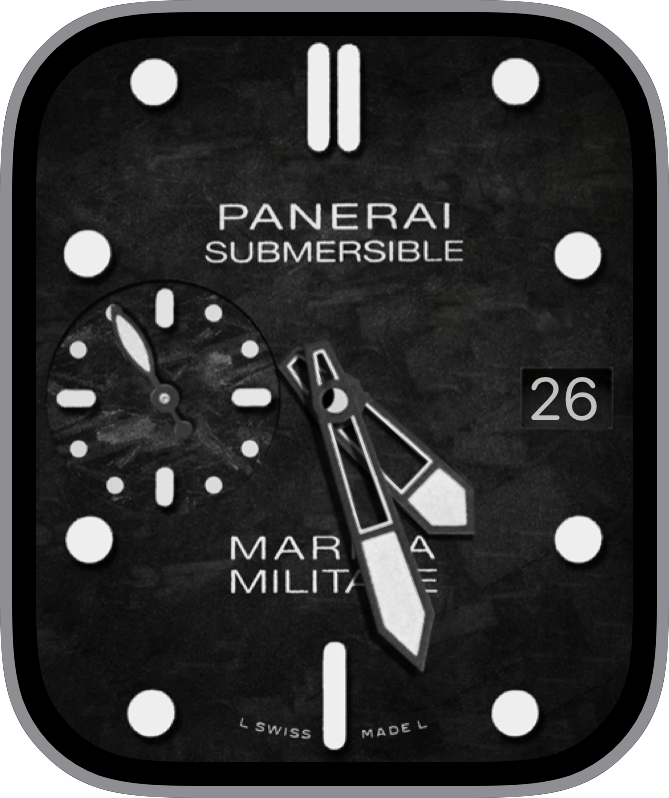 Free Apple Watch Face: Panerai Submersible White by PMark