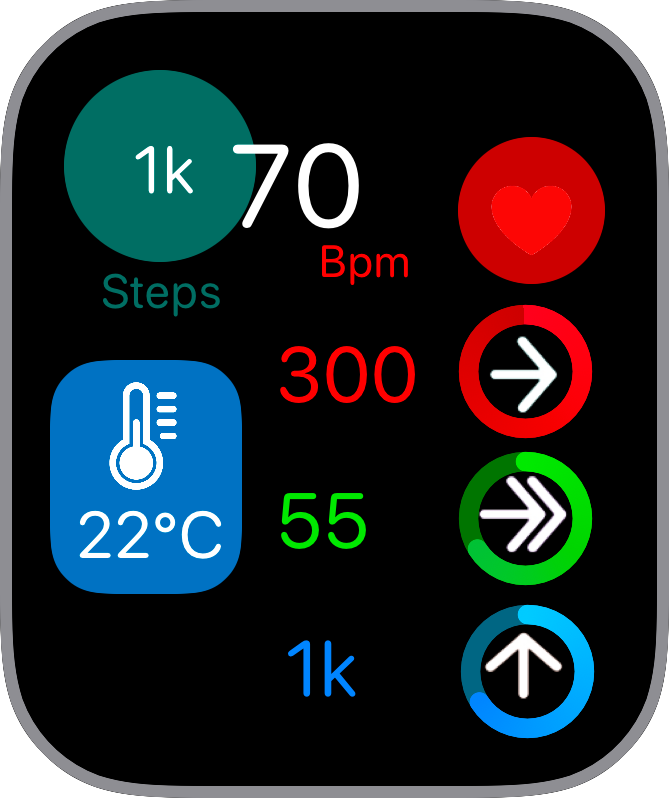 Free Apple Watch Face: BlackRedGreenBlueWhite