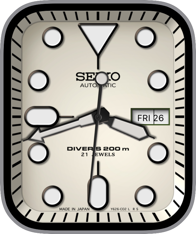 Free Apple Watch Face: SEIKO SKX011 J white (by Reskap)