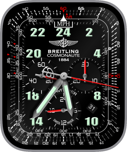 Free Apple Watch Face: BREITLING COSMONAUTE (by Reskap)