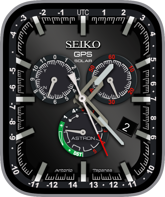Free Apple Watch Face: SEIKO GPS solar