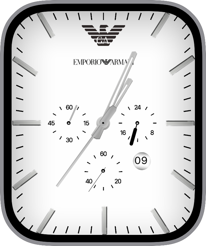 Free Apple Watch Face: Emporio Armani White