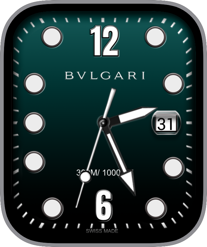 Free Apple Watch Face: BVLGARI Aqua Green by SOARE Michele-David