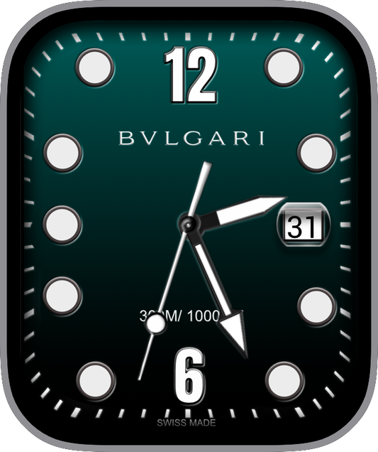 Free Apple Watch Face: BVLGARI Aqua Green by SOARE Michele-David