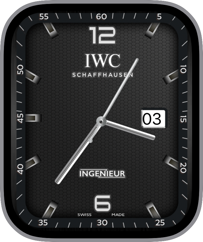 Free Apple Watch Face: IWC INGENIEUR BL