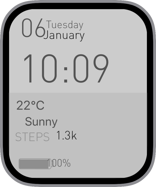 Free Apple Watch Face: E-ink style v2