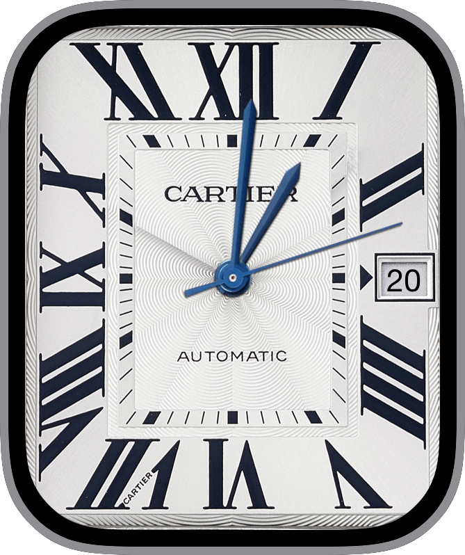 Free Apple Watch Face: Cartier Tank Date White