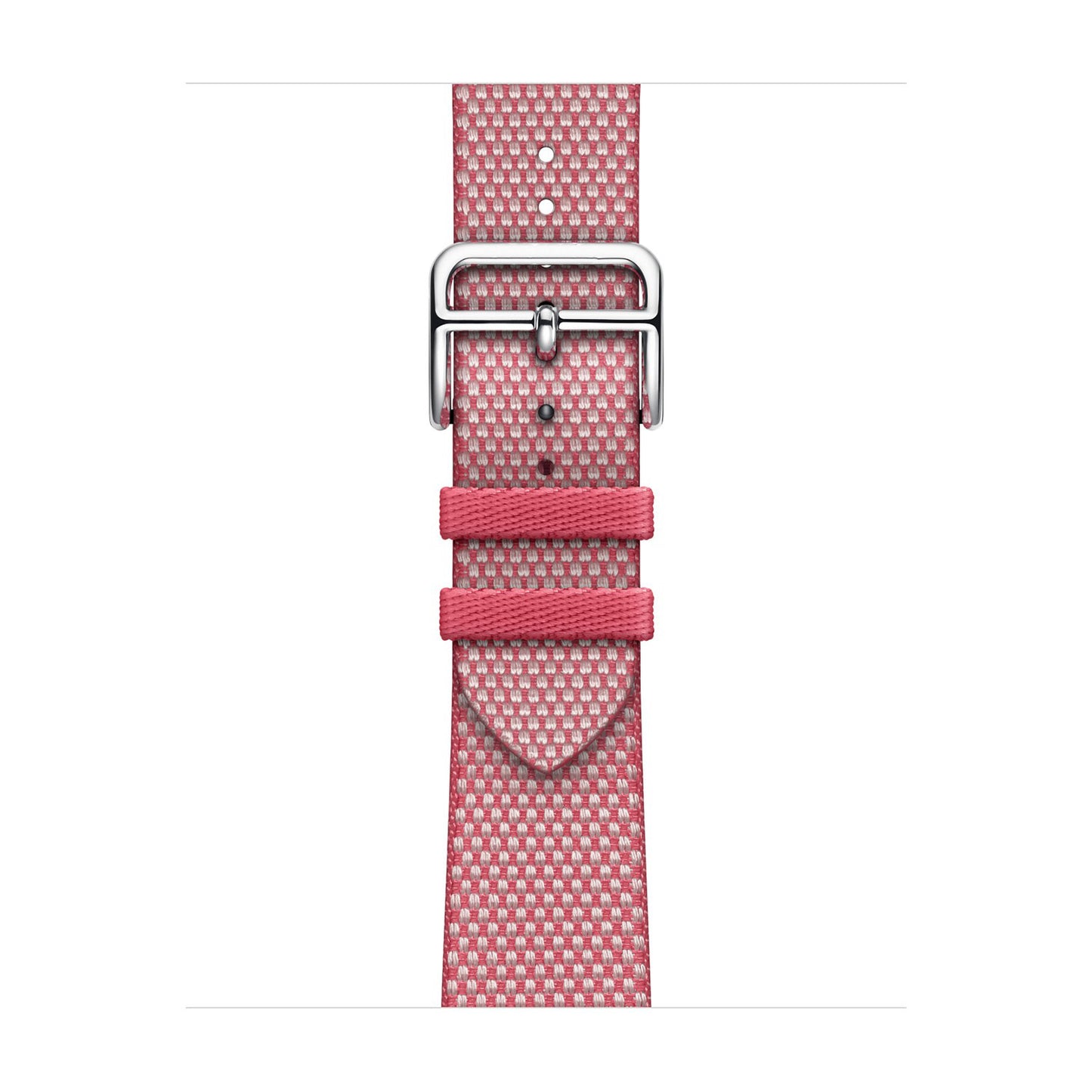 Textured Canvas-Style Nylon Strap for Apple Watch - Framboise / Écru