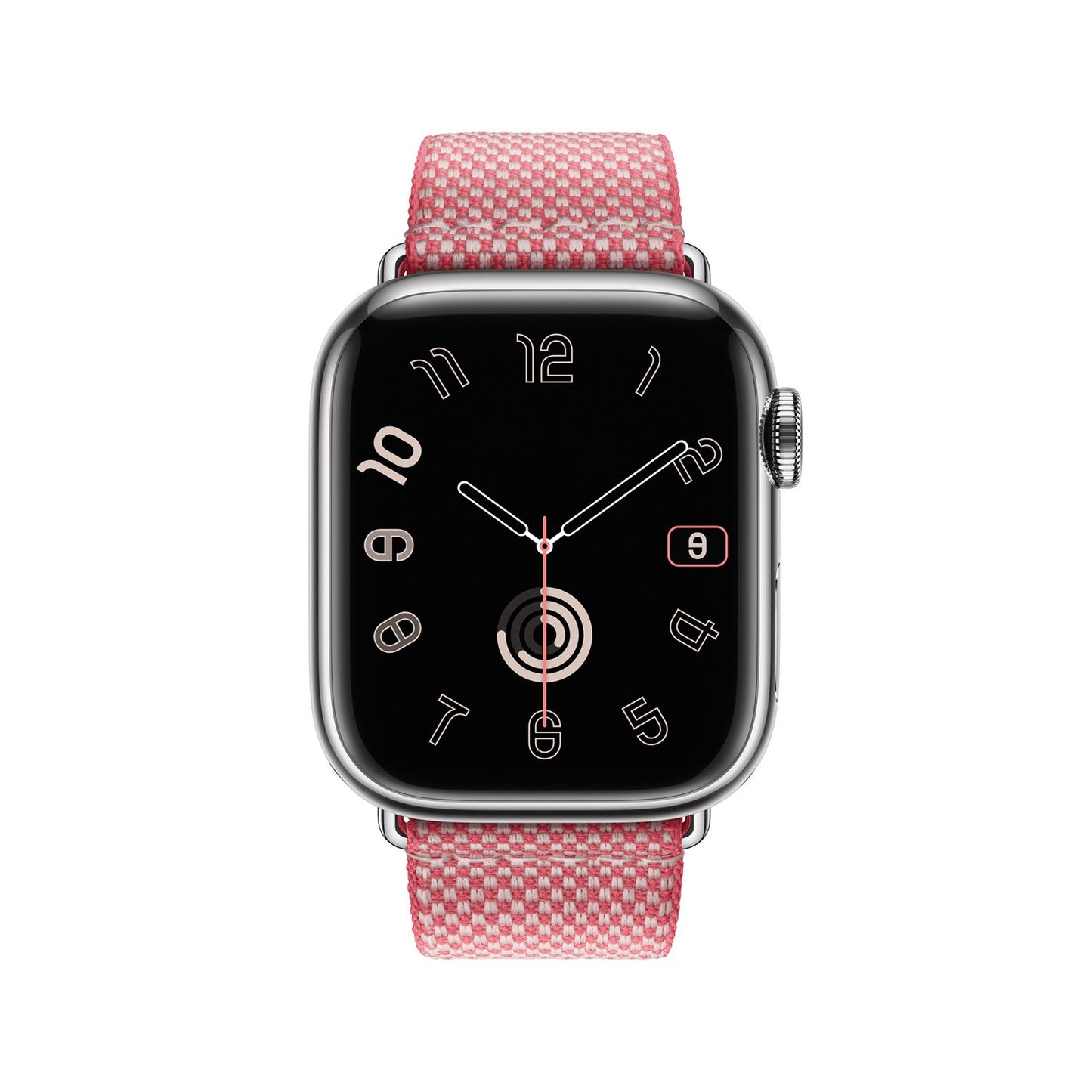 Textured Canvas-Style Nylon Strap for Apple Watch - Framboise / Écru