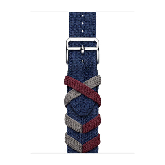 Braided Chevron Nylon Strap for Apple Watch - Navy