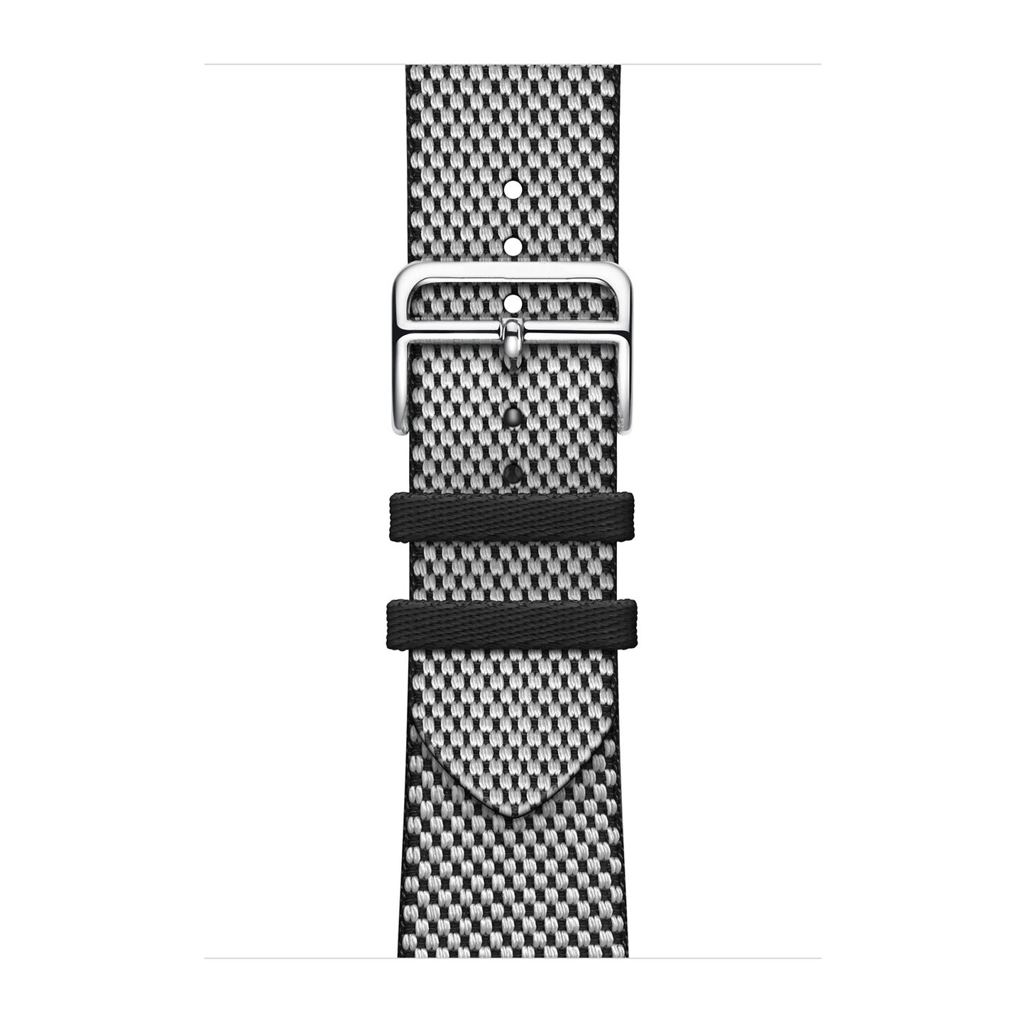 Textured Canvas-Style Nylon Strap for Apple Watch - Noir / Écru