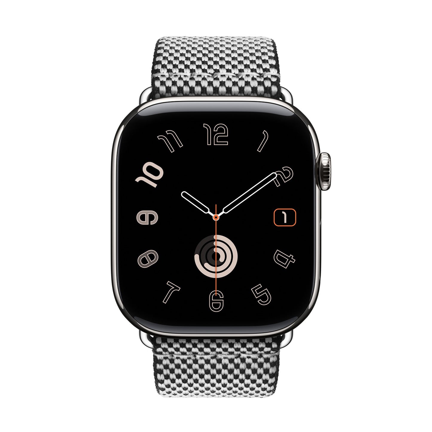 Textured Canvas-Style Nylon Strap for Apple Watch - Noir / Écru