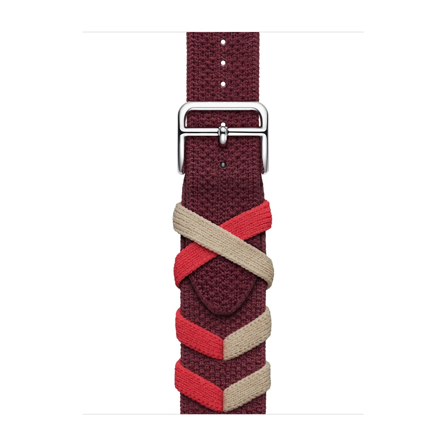 Braided Chevron Nylon Strap for Apple Watch - Red