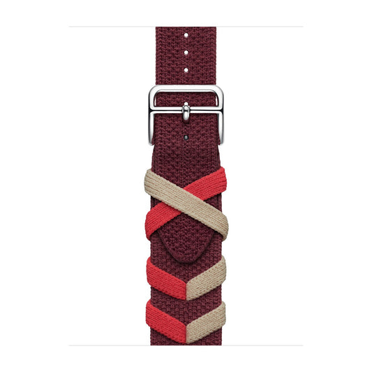 Braided Chevron Nylon Strap for Apple Watch - Red