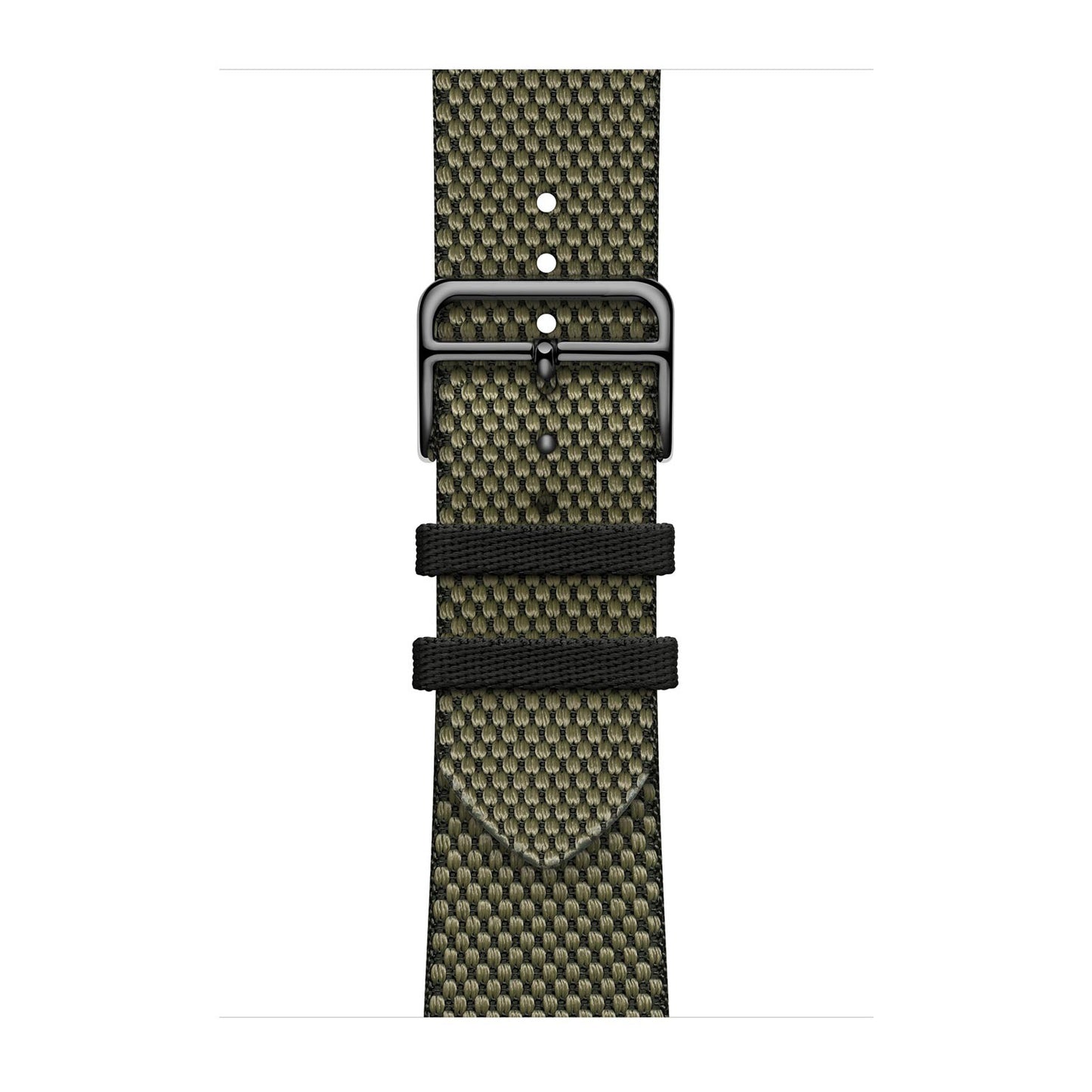 Textured Canvas-Style Nylon Strap for Apple Watch - Vert / Noir