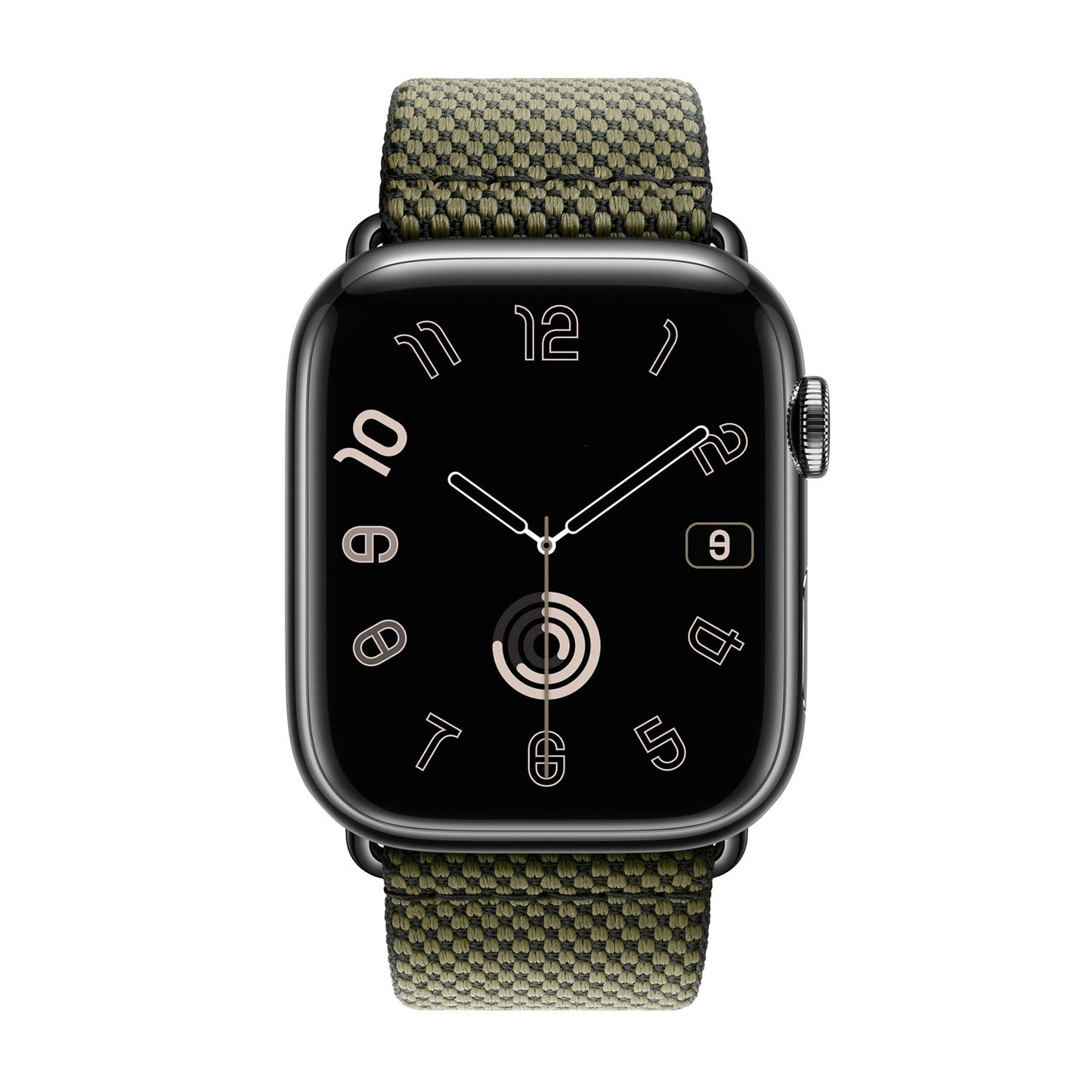 Textured Canvas-Style Nylon Strap for Apple Watch - Vert / Noir