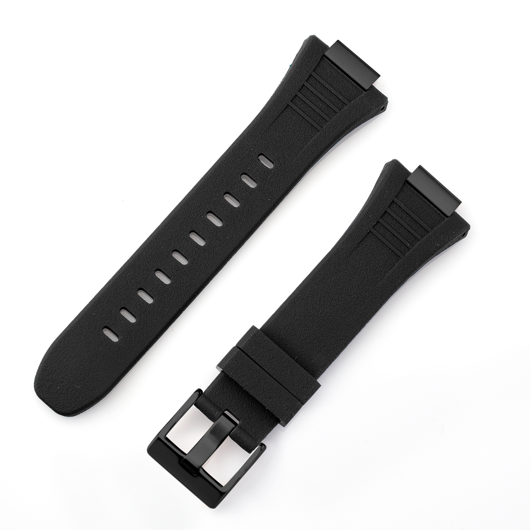 Apple Watch Case 45mm - PVD Black Steel Case + Silicone Strap (8 Screws)