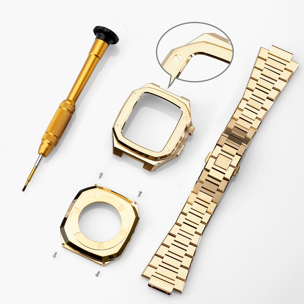 Apple Watch Case 41mm - Gold Case + Gold Bracelet (4 Screws)