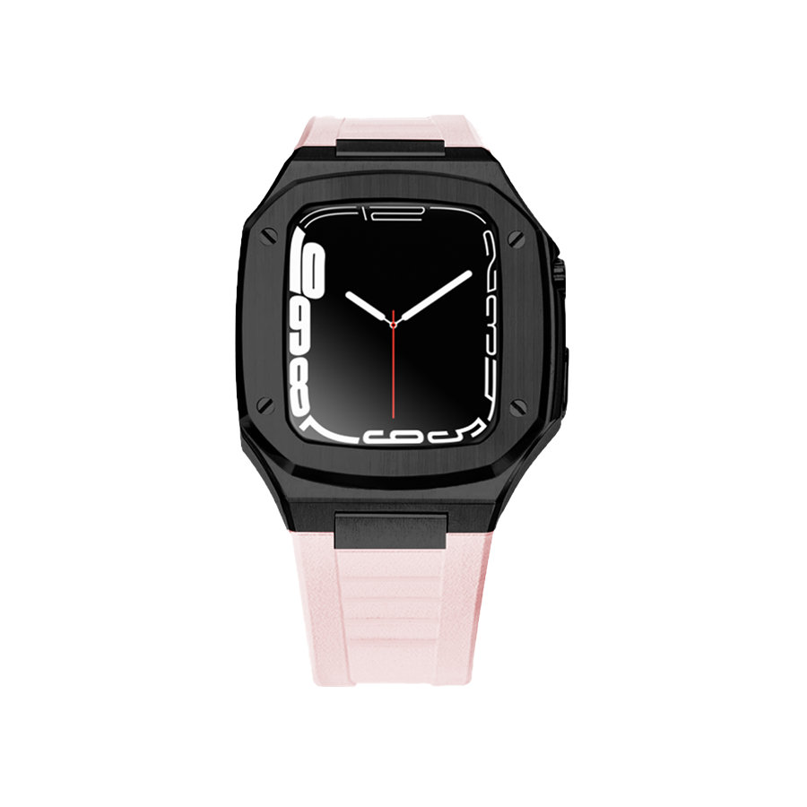 Apple Watch Case 41mm - PVD Black Case + Silicone Strap (4 Screws)