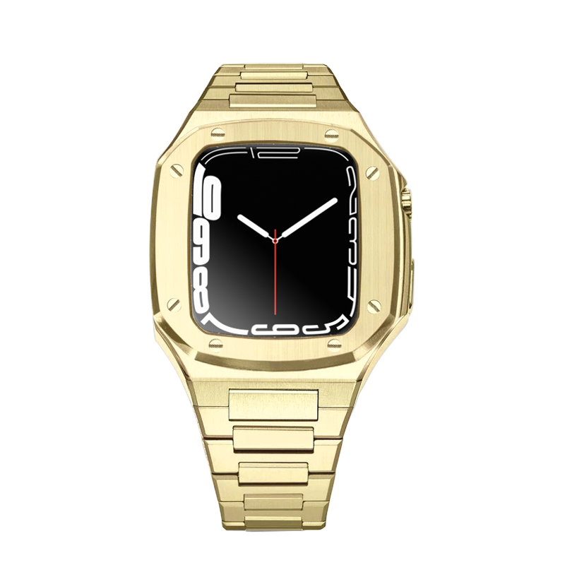 Apple Watch Case 45mm - Gold Case + Gold Bracelet (8 Screws)