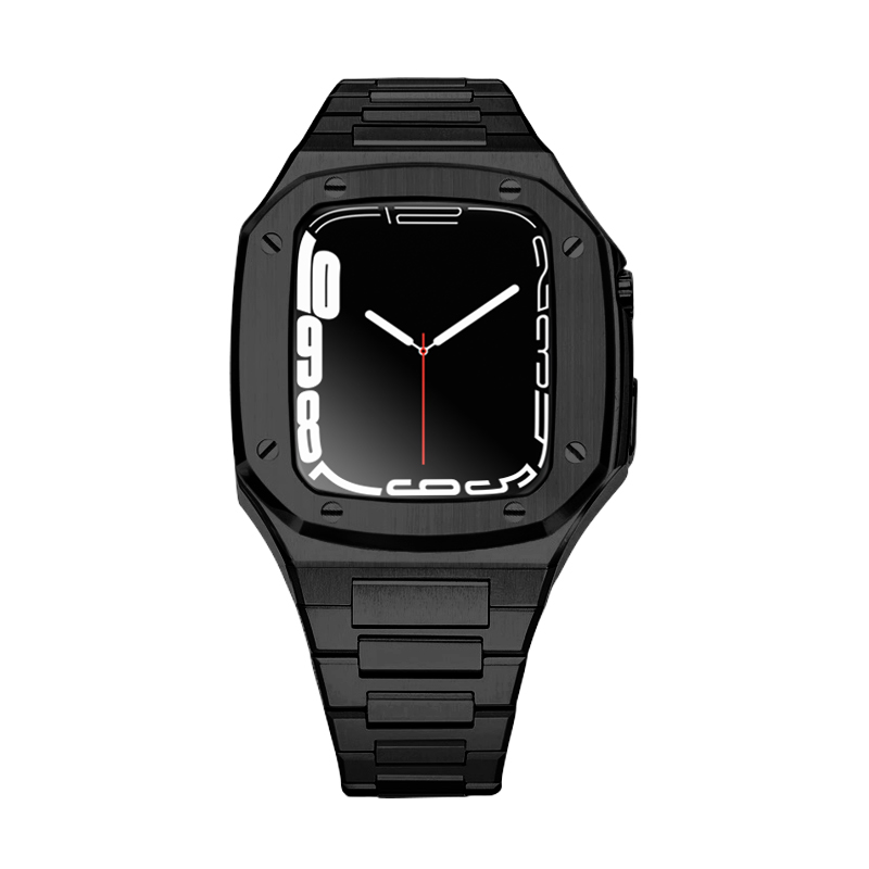 Apple Watch Case 45mm - PVD Black Case + Bracelet (8 Screws)