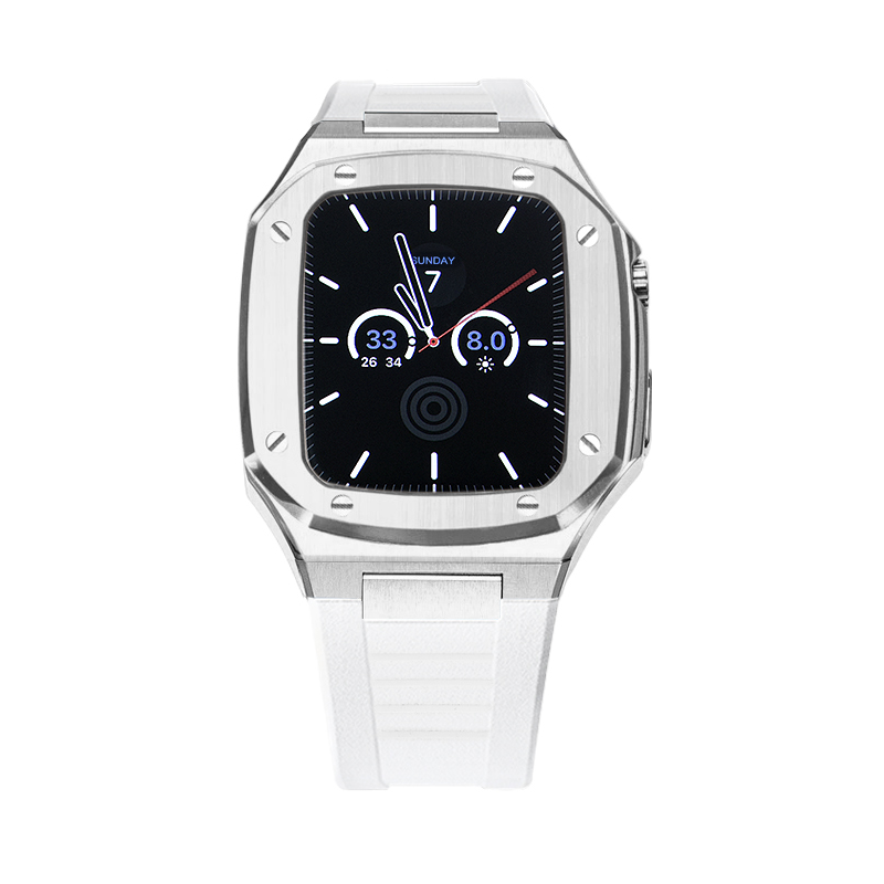 Apple Watch Case 44mm - Steel Case + Silicon Strap (8 Screws)