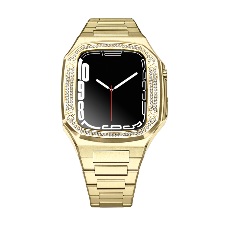 Apple Watch Case 41mm - Studded Gold Case + Gold Bracelet (4 Screws)