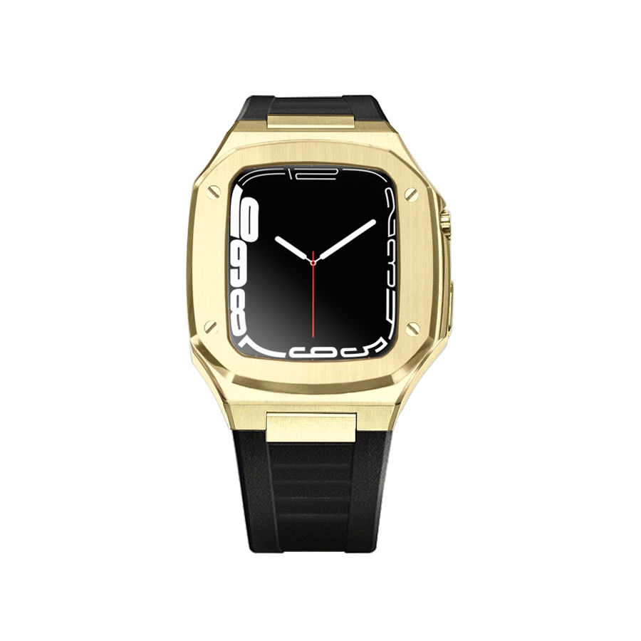 Apple Watch Case 41mm - Gold Case + Silicone Strap (4 Screws)