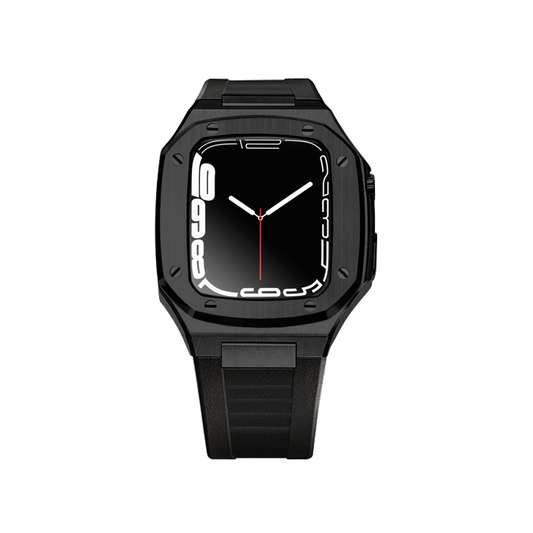 Apple Watch Case 41mm - PVD Black Case + Silicone Strap (8 Screws)